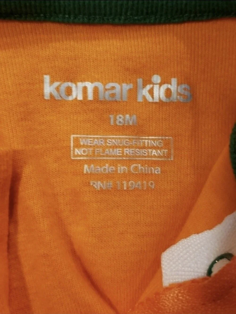 NEW Glow in the Dark Pumpkin Pajamas/Costume. 18 month. Boy/Girl. Komar Kids